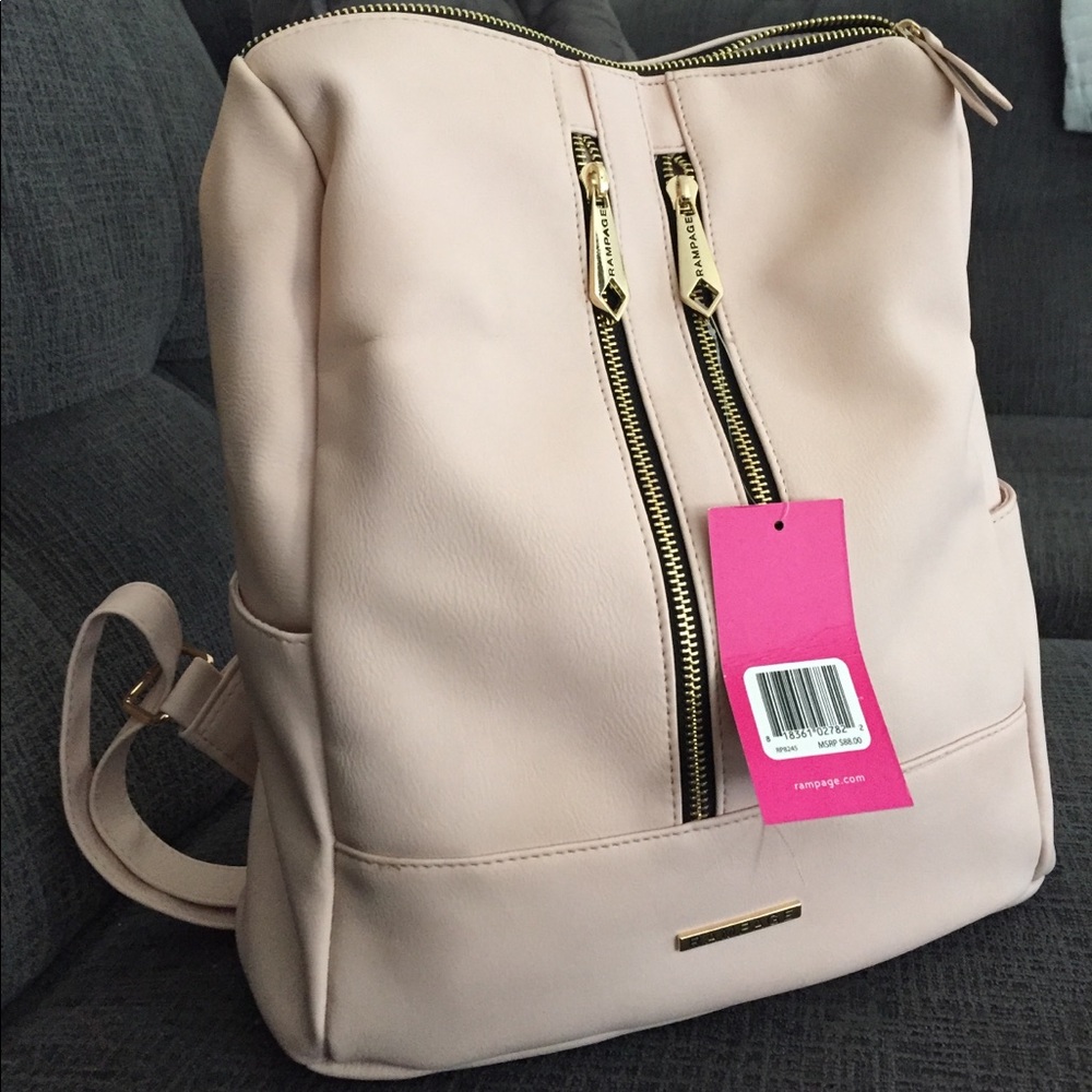 NEW WITH TAGS Rampage pink leather backpack